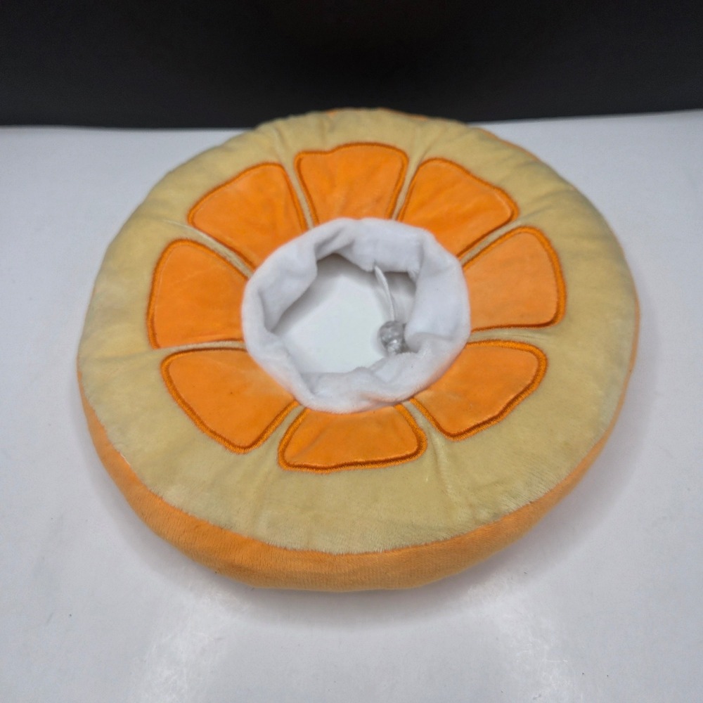 Pet Recovery Collar Orange Slice Plush Adjustable Small Dog Cat Cone Orange 9.5"